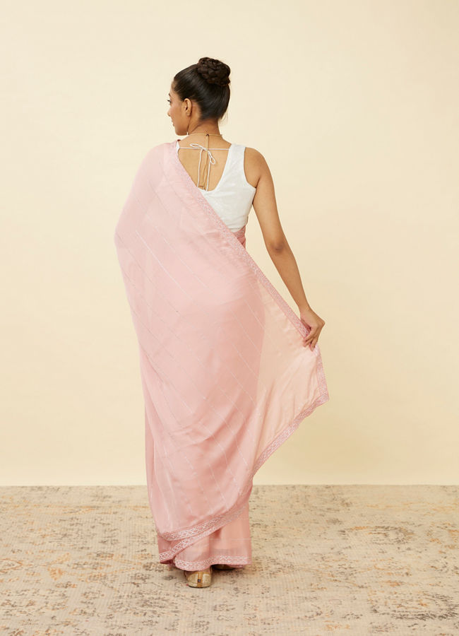 Fairy Tale Pink Sequined Saree image number 2